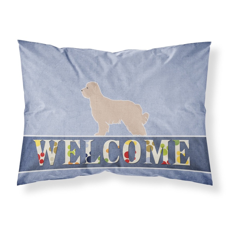 Pyrenean Shepherd Welcome Fabric Standard Pillowcase  Artistic Decorative Front, White Back BB5522PILLOWCASE