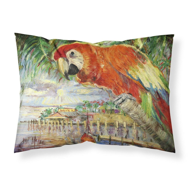 Red Parrot at Lulu's Fabric Standard Pillowcase  Artistic Decorative Front, White Back JMK1134PILLOWCASE