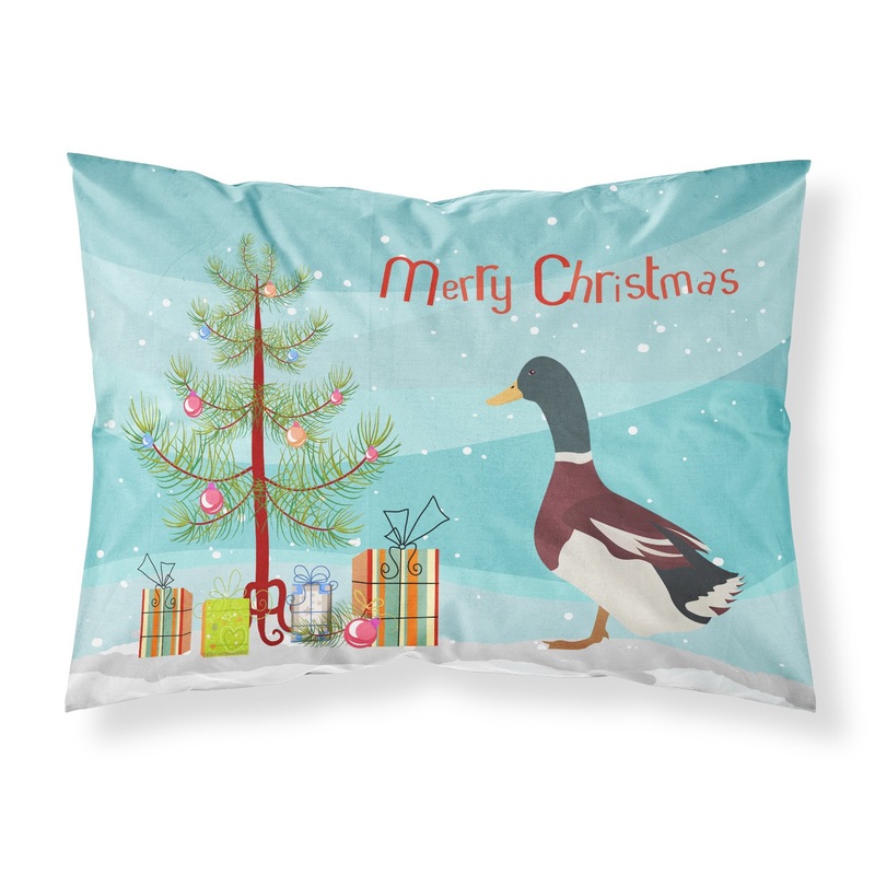 Rouen Duck Christmas Fabric Standard Pillowcase  Artistic Decorative Front, White Back BB9223PILLOWCASE