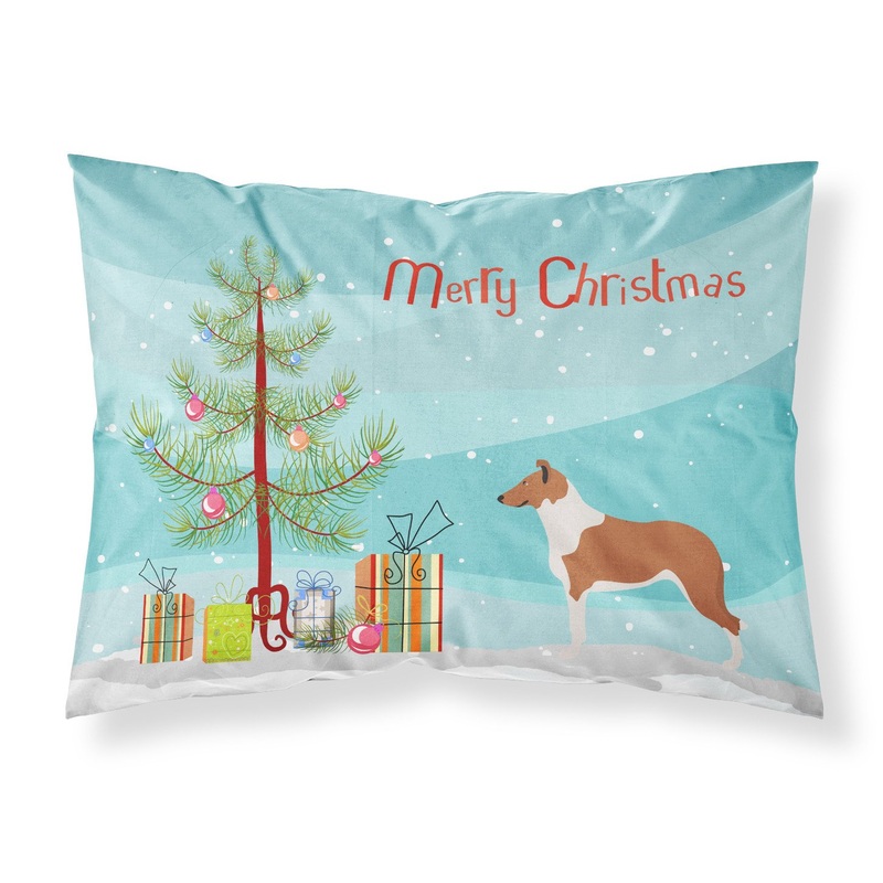 Smooth Collie Christmas Fabric Standard Pillowcase  Artistic Decorative Front, White Back BB8504PILLOWCASE