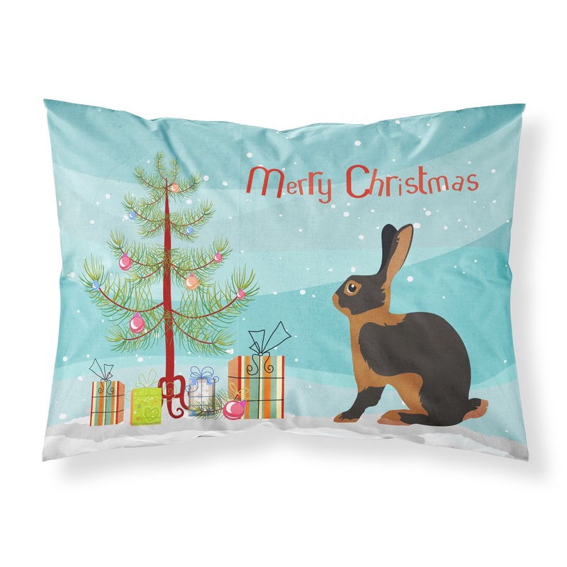 Tan Rabbit Christmas Fabric Standard Pillowcase  Artistic Decorative Front, White Back BB9330PILLOWCASE