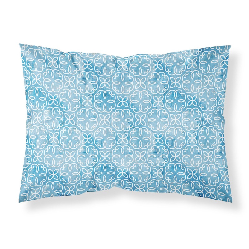 Watercolor Geometric Cirlce on Blue Fabric Standard Pillowcase  Artistic Decorative Front, White Back BB7555PILLOWCASE