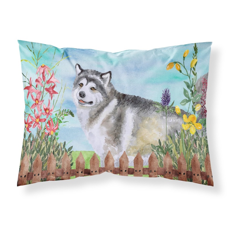 Alaskan Malamute Spring  Standard Pillowcase  Artistic Decorative Front, White Back CK1200PILLOWCASE