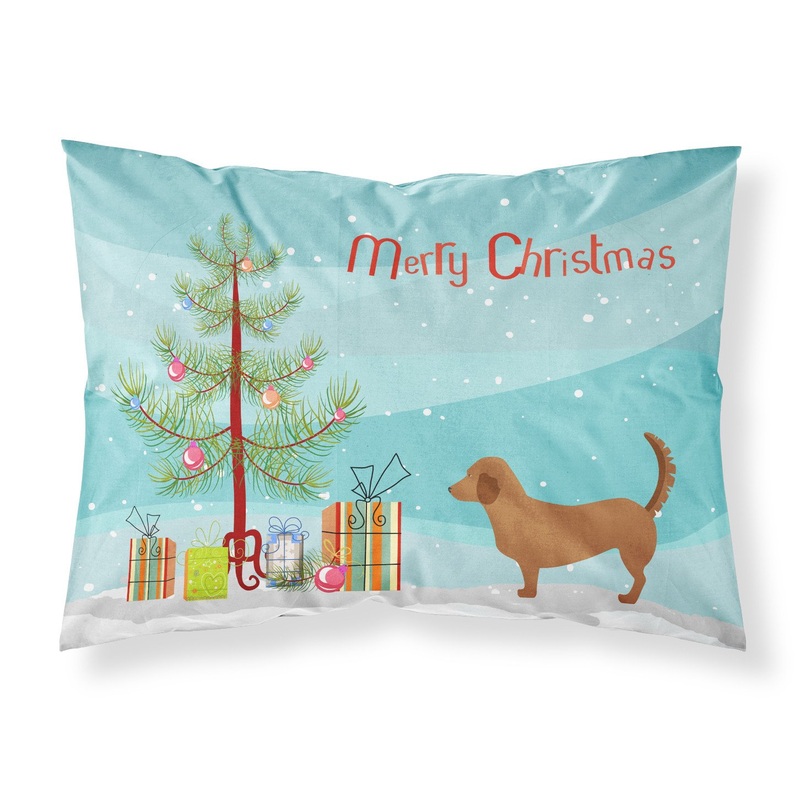 Alpine Dachsbrake Christmas Fabric Standard Pillowcase  Artistic Decorative Front, White Back BB8432PILLOWCASE