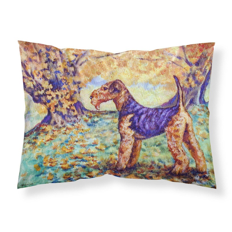 Autumn Airedale Terrier Fabric Standard Pillowcase  Artistic Decorative Front, White Back 7343PILLOWCASE
