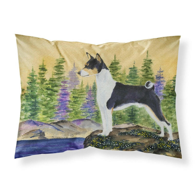 Basenji Standard Pillowcases  Artistic Decorative Front, Crisp White Back