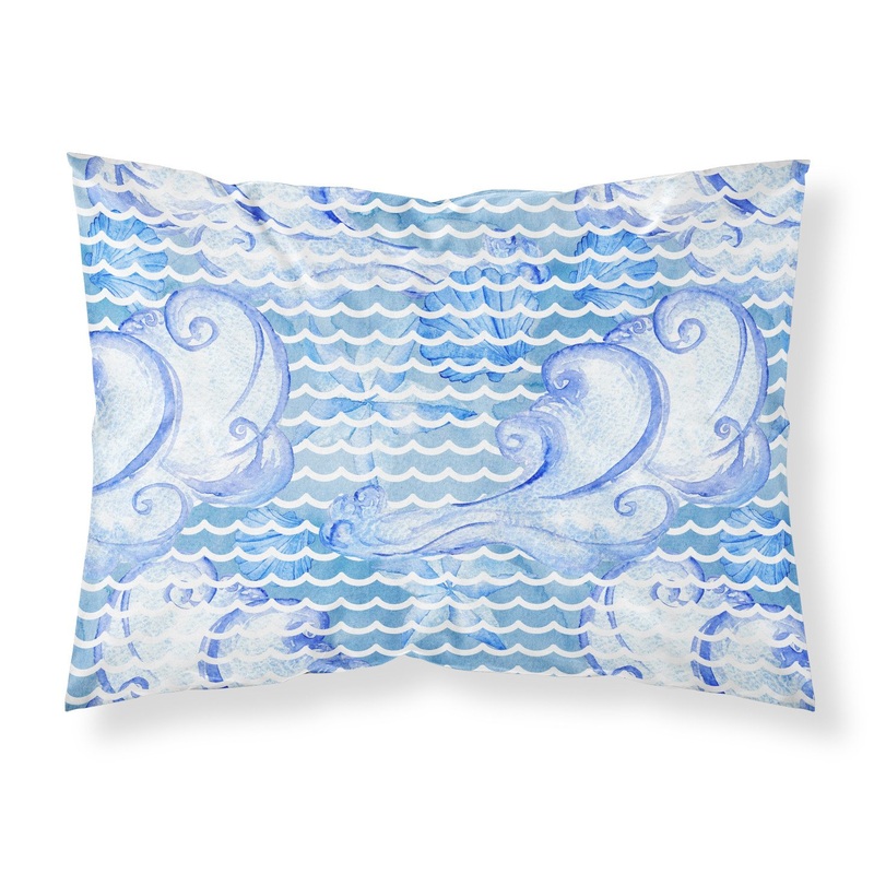 Beach Watercolor Abstract Waves Fabric Standard Pillowcase  Artistic Decorative Front, White Back BB7530PILLOWCASE