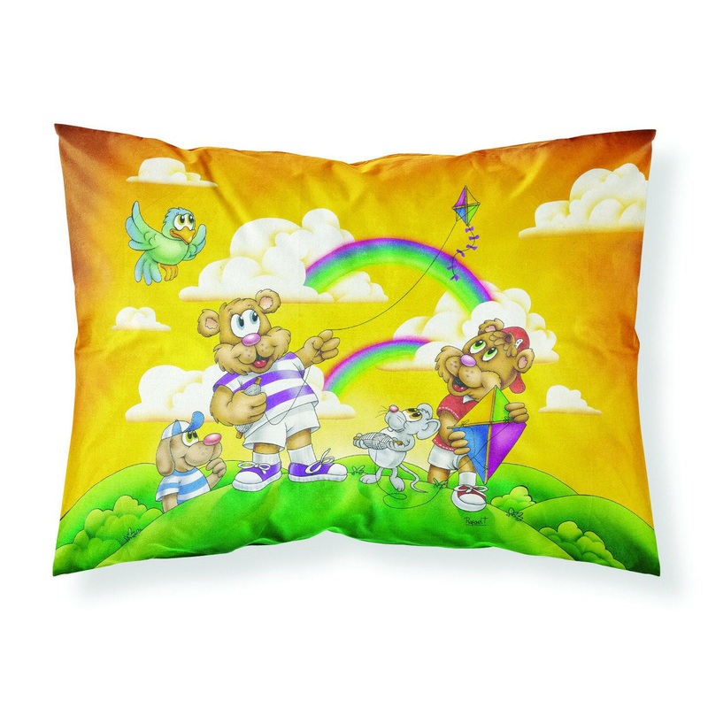 Bears Flying a Kite Fabric Standard Pillowcase  Artistic Decorative Front, White Back APH0374PILLOWCASE