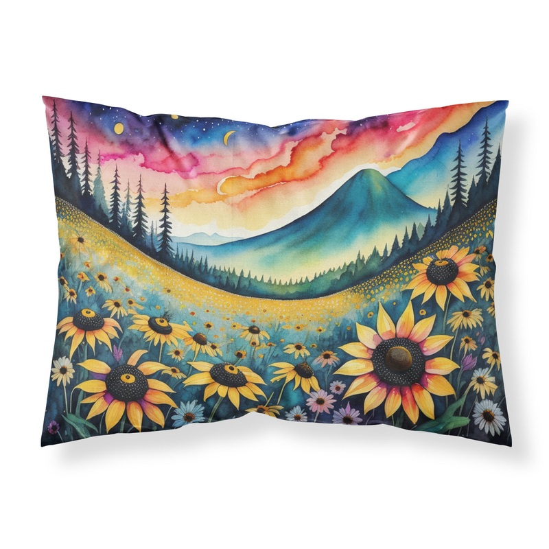 Black-eyed Susans in Color Fabric Standard Pillowcase  Artistic Decorative Front, White Back