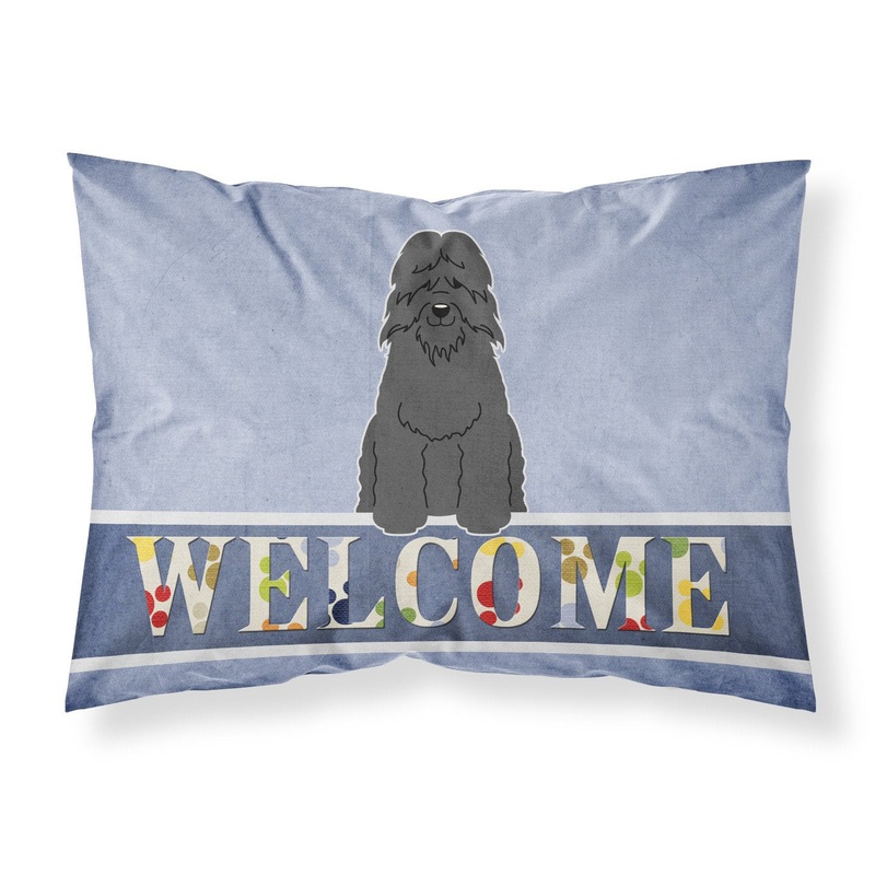 Bouvier des Flandres Welcome Fabric Standard Pillowcase  Artistic Decorative Front, White Back BB5655PILLOWCASE