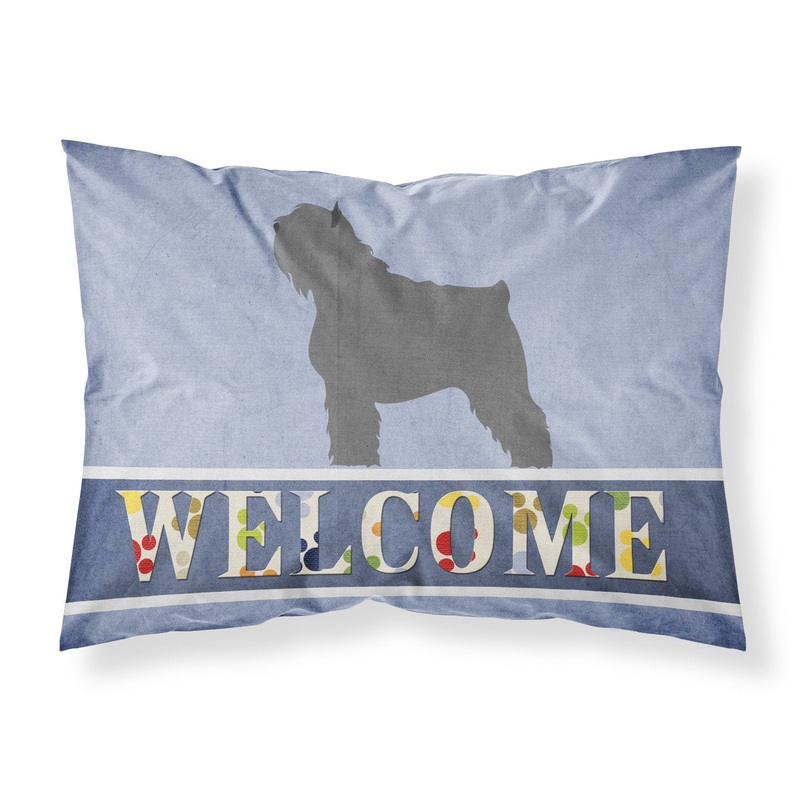 Bouvier des Flandres Welcome Fabric Standard Pillowcase  Artistic Decorative Front, White Back BB8302PILLOWCASE
