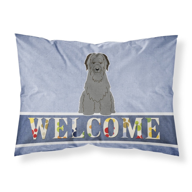 Briard Black Welcome Fabric Standard Pillowcase  Artistic Decorative Front, White Back BB5662PILLOWCASE