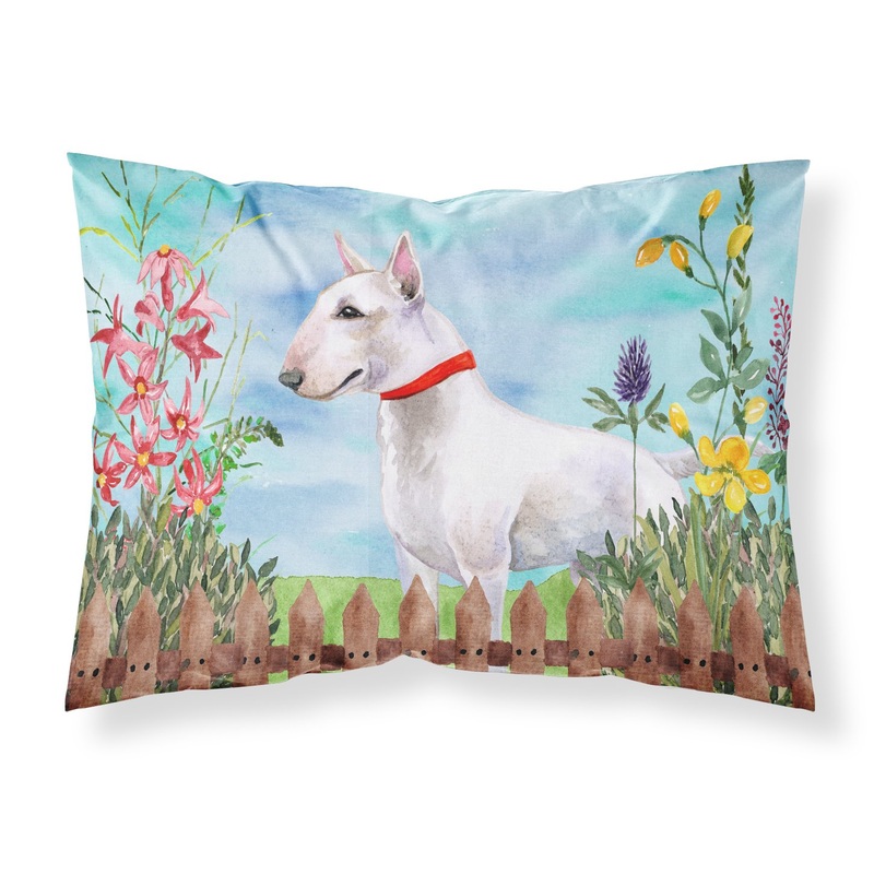 Bull Terrier Spring  Standard Pillowcase  Artistic Decorative Front, White Back CK1255PILLOWCASE