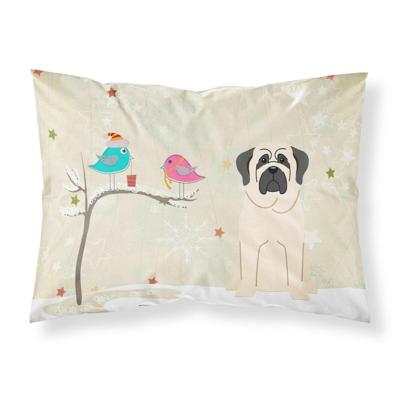 Christmas Presents between Friends Mastiff White Fabric Standard Pillowcase  Artistic Decorative Front, White Back BB2489PILLOWCASE