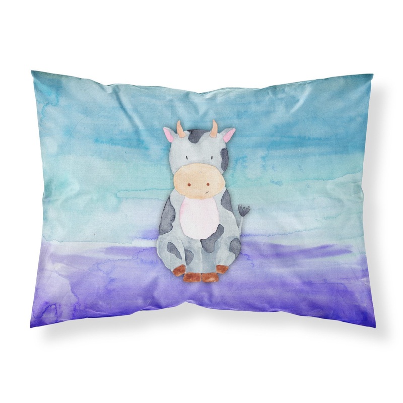 Cow Watercolor Fabric Standard Pillowcase  Artistic Decorative Front, White Back BB7412PILLOWCASE