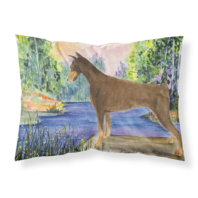 Doberman Standard Pillowcases  Artistic Decorative Front, Crisp White Back