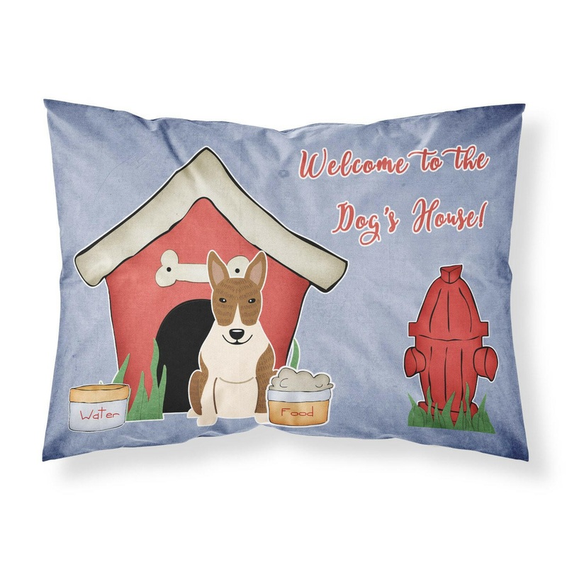 Dog House Collection Bull Terrier Brindle Fabric Standard Pillowcase  Artistic Decorative Front, White Back BB2891PILLOWCASE