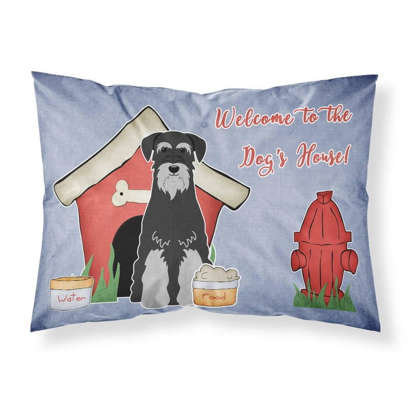 Dog House Collection Standard Schnauzer Black Grey Fabric Standard Pillowcase  Artistic Decorative Front, White Back BB2788PILLOWCASE