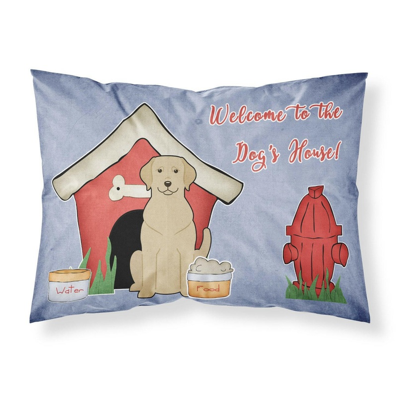 Dog House Collection Yellow Labrador Fabric Standard Pillowcase  Artistic Decorative Front, White Back BB2809PILLOWCASE