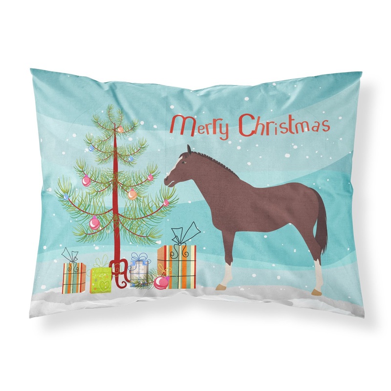 English Thoroughbred Horse Christmas Fabric Standard Pillowcase  Artistic Decorative Front, White Back BB9280PILLOWCASE