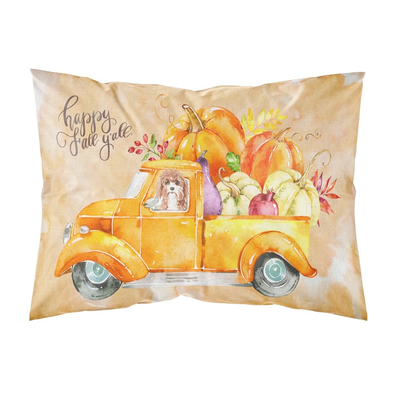Fall Harvest Cavapoo  Standard Pillowcase  Artistic Decorative Front, White Back CK2615PILLOWCASE