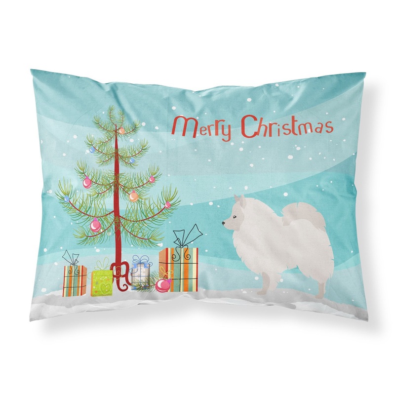 German Spitz Christmas Fabric Standard Pillowcase  Artistic Decorative Front, White Back BB8479PILLOWCASE