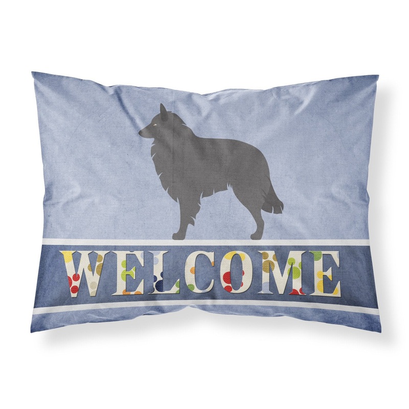 Groenendael Belgian Shepherd Fabric Standard Pillowcase  Artistic Decorative Front, White Back BB8301PILLOWCASE