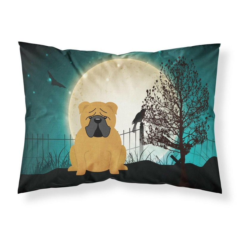 Halloween Scary  English Bulldog Red Fabric Standard Pillowcase  Artistic Decorative Front, White Back BB2312PILLOWCASE