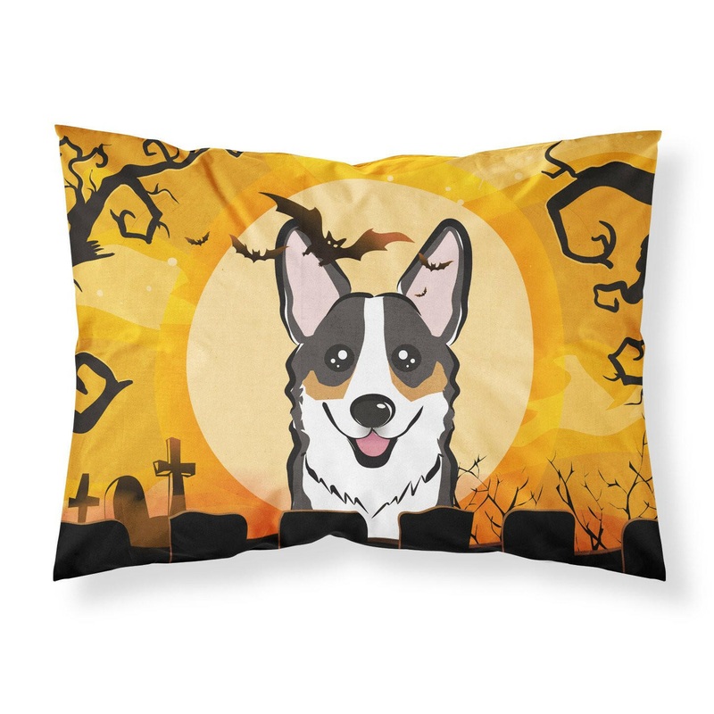 Halloween Tricolor Corgi Fabric Standard Pillowcase  Artistic Decorative Front, White Back BB1813PILLOWCASE