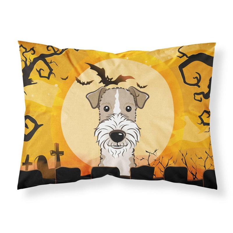 Halloween Wire Haired Fox Terrier Fabric Standard Pillowcase  Artistic Decorative Front, White Back BB1805PILLOWCASE