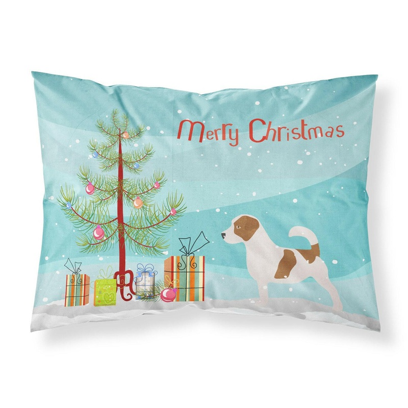 Jack Russell Terrier Merry Christmas Tree Fabric Standard Pillowcase  Artistic Decorative Front, White Back BB2925PILLOWCASE