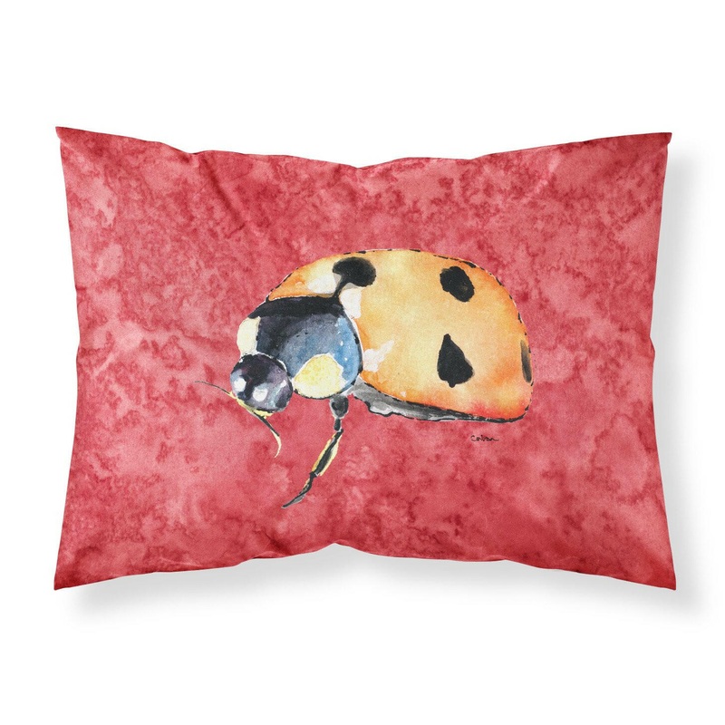 Lady Bug on Red Standard Pillowcases  Artistic Decorative Front, Crisp White Back