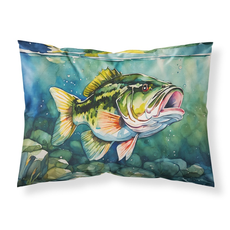 Largemouth Bass Standard Pillowcase  Artistic Decorative Front, White Back