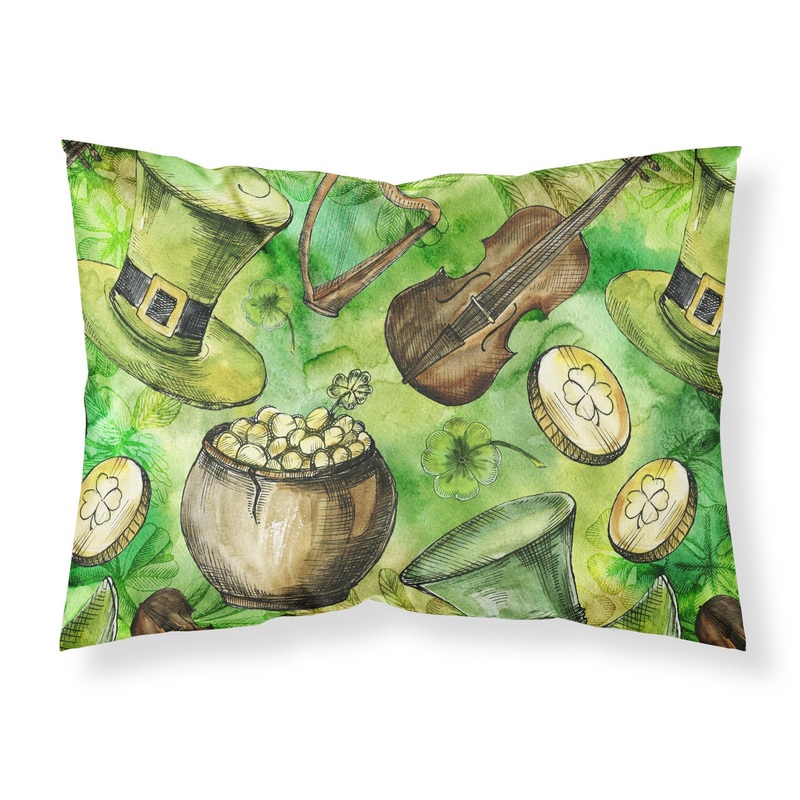 Luck of the Irish Fabric Standard Pillowcase  Artistic Decorative Front, White Back BB5755PILLOWCASE
