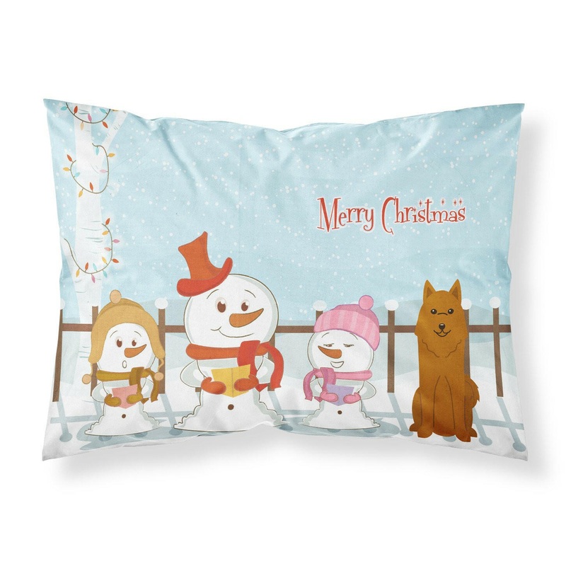 Merry Christmas Carolers Karelian Bear Dog Fabric Standard Pillowcase  Artistic Decorative Front, White Back BB2353PILLOWCASE