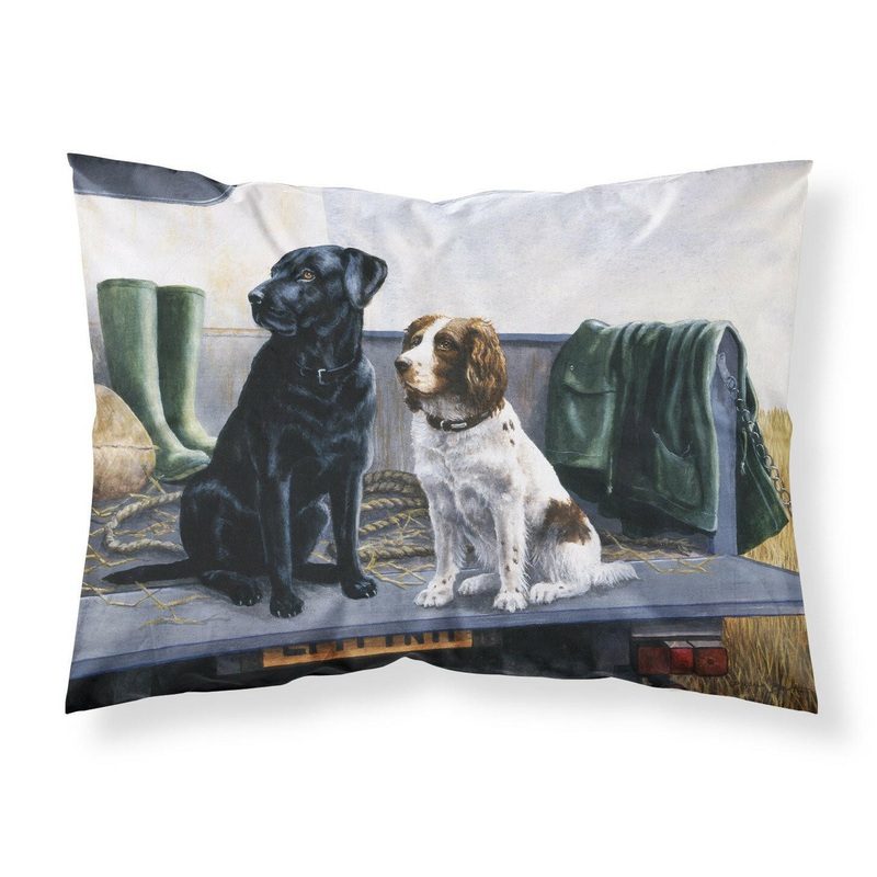 On The Tailgate Labrador and Springer Spaniel Fabric Standard Pillowcase  Artistic Decorative Front, White Back BDBA0341PILLOWCASE