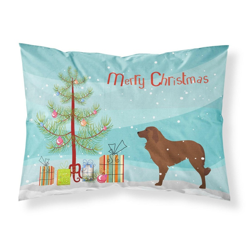 Portuguese Sheepdog Dog Merry Christmas Tree Fabric Standard Pillowcase  Artistic Decorative Front, White Back BB2949PILLOWCASE