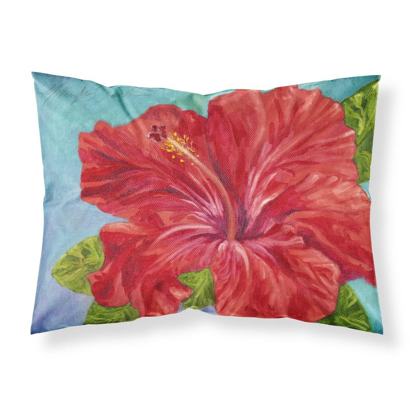 Red Hibiscus by Malenda Trick Fabric Standard Pillowcase  Artistic Decorative Front, White Back TMTR0319PILLOWCASE