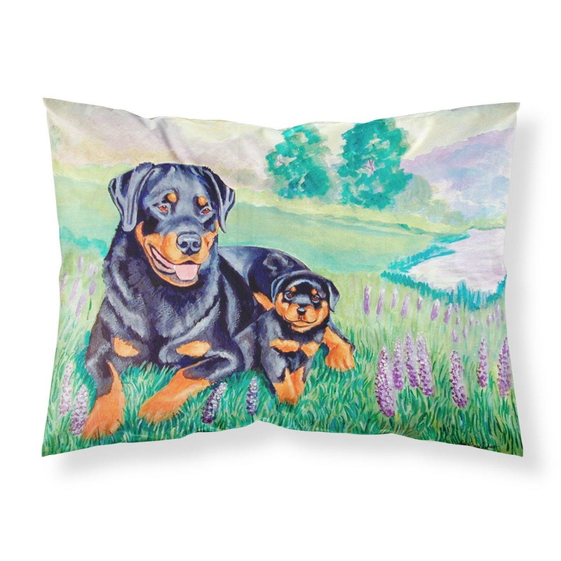 Rottweiler Standard Pillowcases  Artistic Decorative Front, Crisp White Back