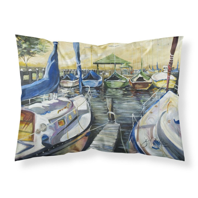 Seven Boats Sailboats Fabric Standard Pillowcase  Artistic Decorative Front, White Back JMK1075PILLOWCASE