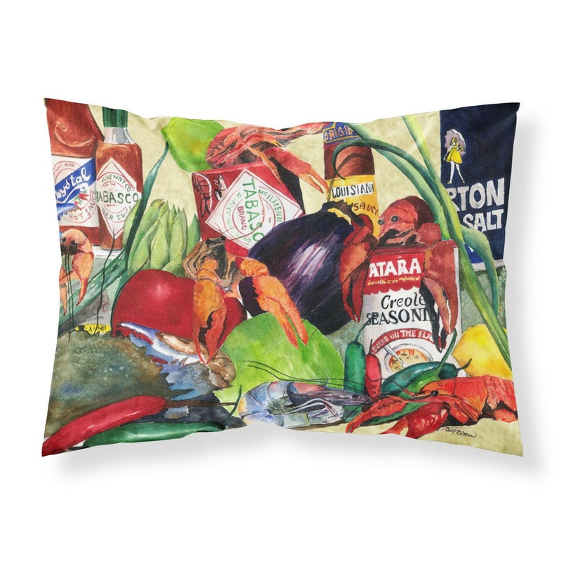 Spices and Crawfish Standard Pillowcases  Artistic Decorative Front, Crisp White Back