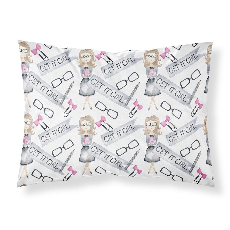 Watercolor Girl Boss Get it Girl Fabric Standard Pillowcase  Artistic Decorative Front, White Back BB7542PILLOWCASE