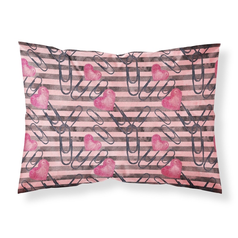 Watercolor Heart Paper Clips Fabric Standard Pillowcase  Artistic Decorative Front, White Back BB7536PILLOWCASE