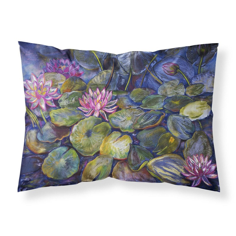 Waterlilies by Neil Drury Fabric Standard Pillowcase  Artistic Decorative Front, White Back DND0133PILLOWCASE