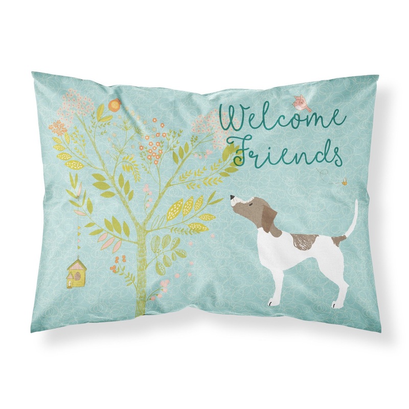 Welcome Friends Pointer Fabric Standard Pillowcase  Artistic Decorative Front, White Back BB7598PILLOWCASE