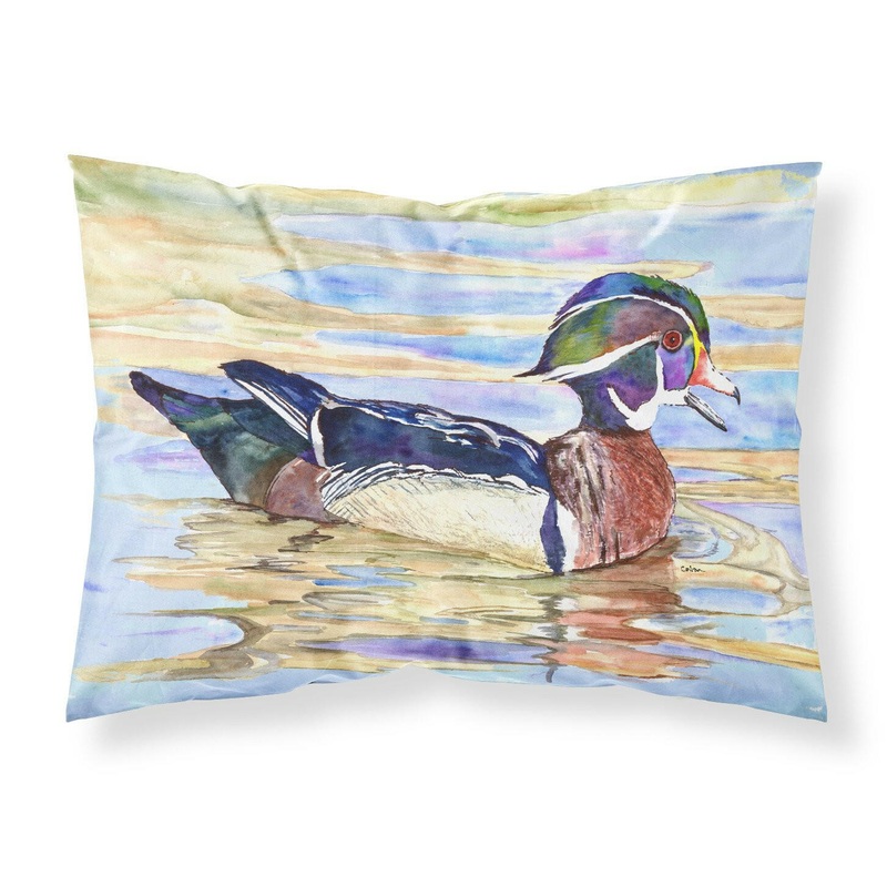 Wood Duck Standard Pillowcases  Artistic Decorative Front, Crisp White Back