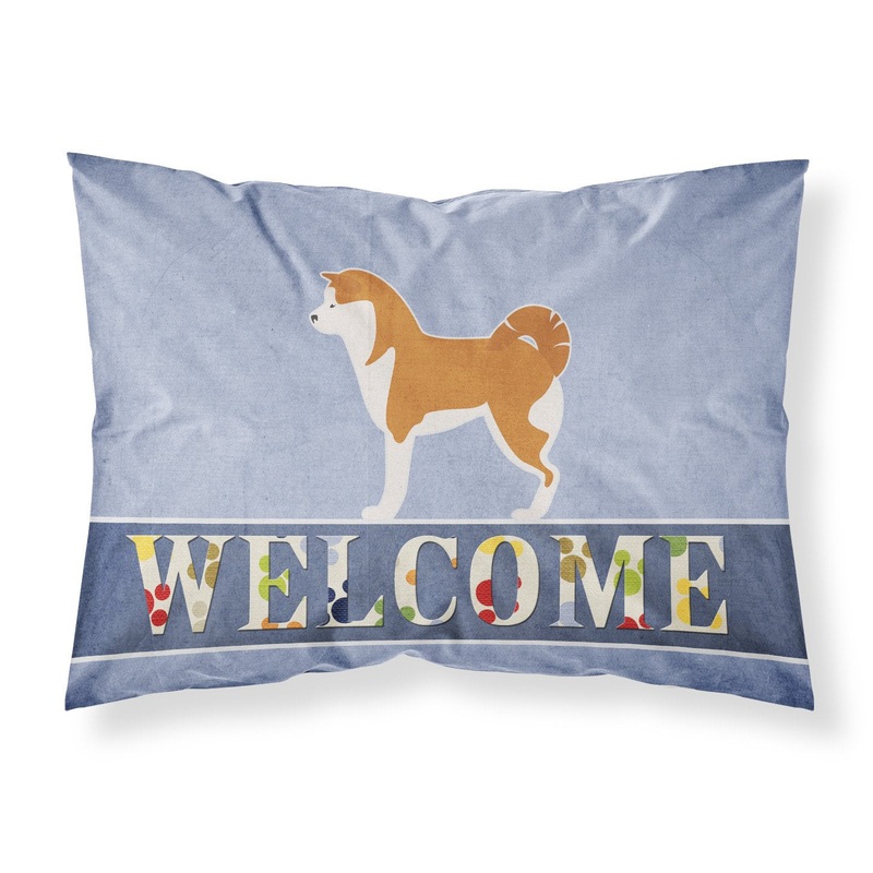 Akita Welcome Fabric Standard Pillowcase  Artistic Decorative Front, White Back BB5576PILLOWCASE