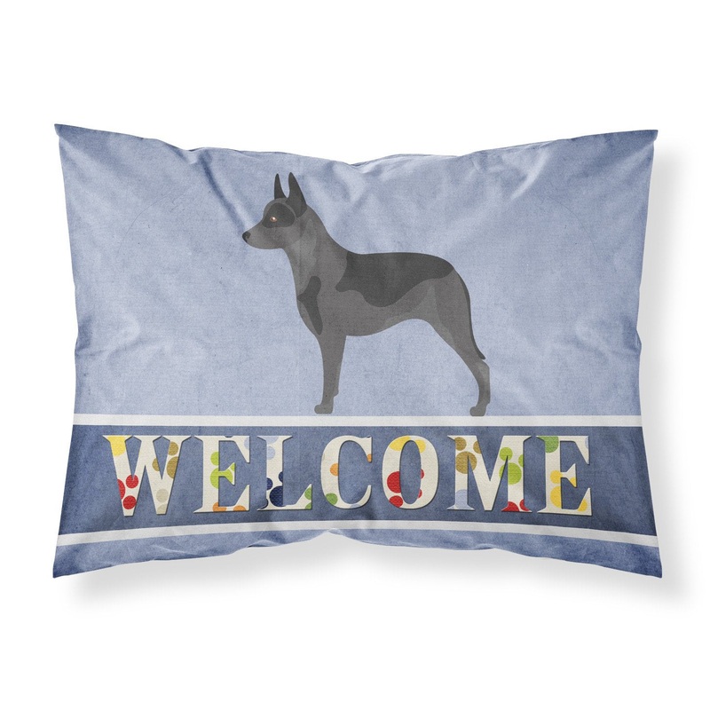 Australian Cattle Dog Welcome Fabric Standard Pillowcase  Artistic Decorative Front, White Back BB8289PILLOWCASE