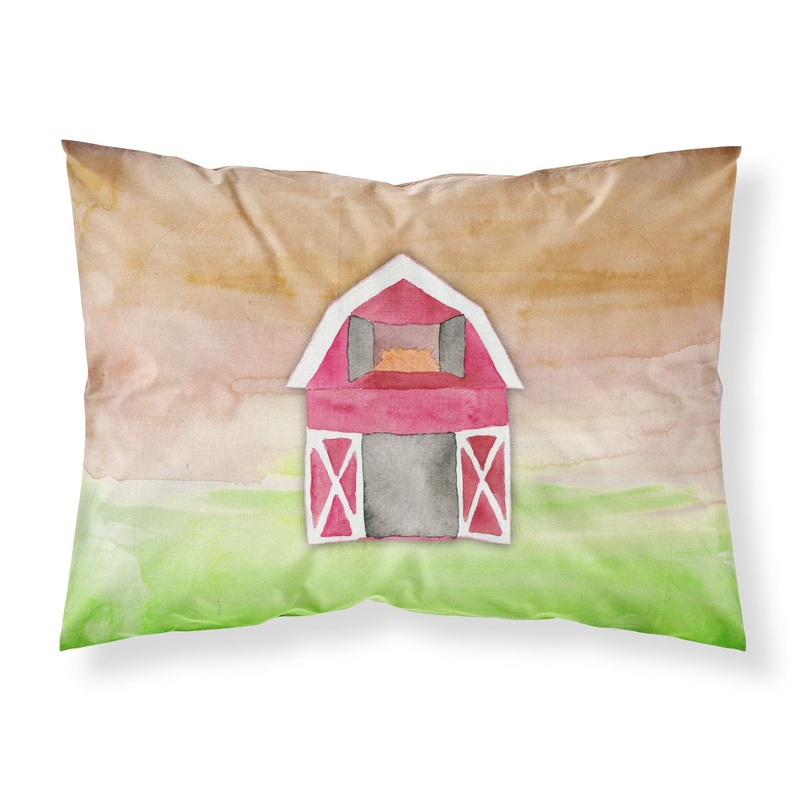 Barn Watercolor Fabric Standard Pillowcase  Artistic Decorative Front, White Back BB7409PILLOWCASE