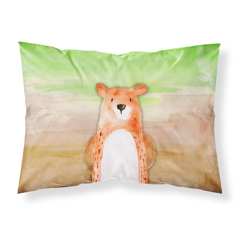 Bear Watercolor Fabric Standard Pillowcase  Artistic Decorative Front, White Back BB7434PILLOWCASE